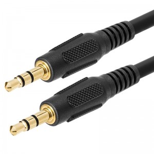 3,5 mm AUX mannelijk naar mannelijk stereo audiokabel Extra hoofdtelefoon Koord MP3 PC - 6 voet verguld