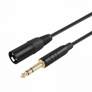 TRS 6,35 mm (1/4 inch) Male naar XLR Male-kabel, zwart