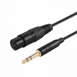 TRS 6,35 mm (1/4 inch) Male naar XLR kabel voor dames, zwart