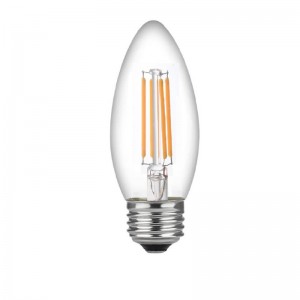 LED 60 Watt Candelabra-lampen Medium voet, Candelabra-lampen, dimbare gloeidraad heldere 60 Watt LED-lampen (gebruikt slechts 4,5 watt), C37 LED-gloeidraadkaarsen