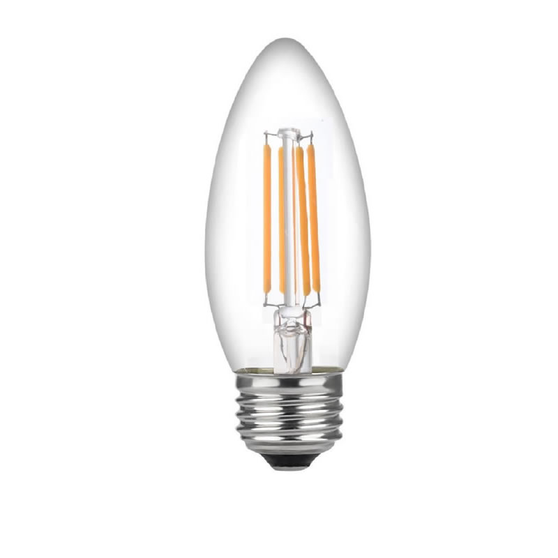 LED 60 Watt Candelabra-lampen Medium voet, Candelabra-lampen, dimbare gloeidraad heldere 60 Watt LED-lampen (gebruikt slechts 4,5 watt), C37 LED-gloeidraadkaarsen